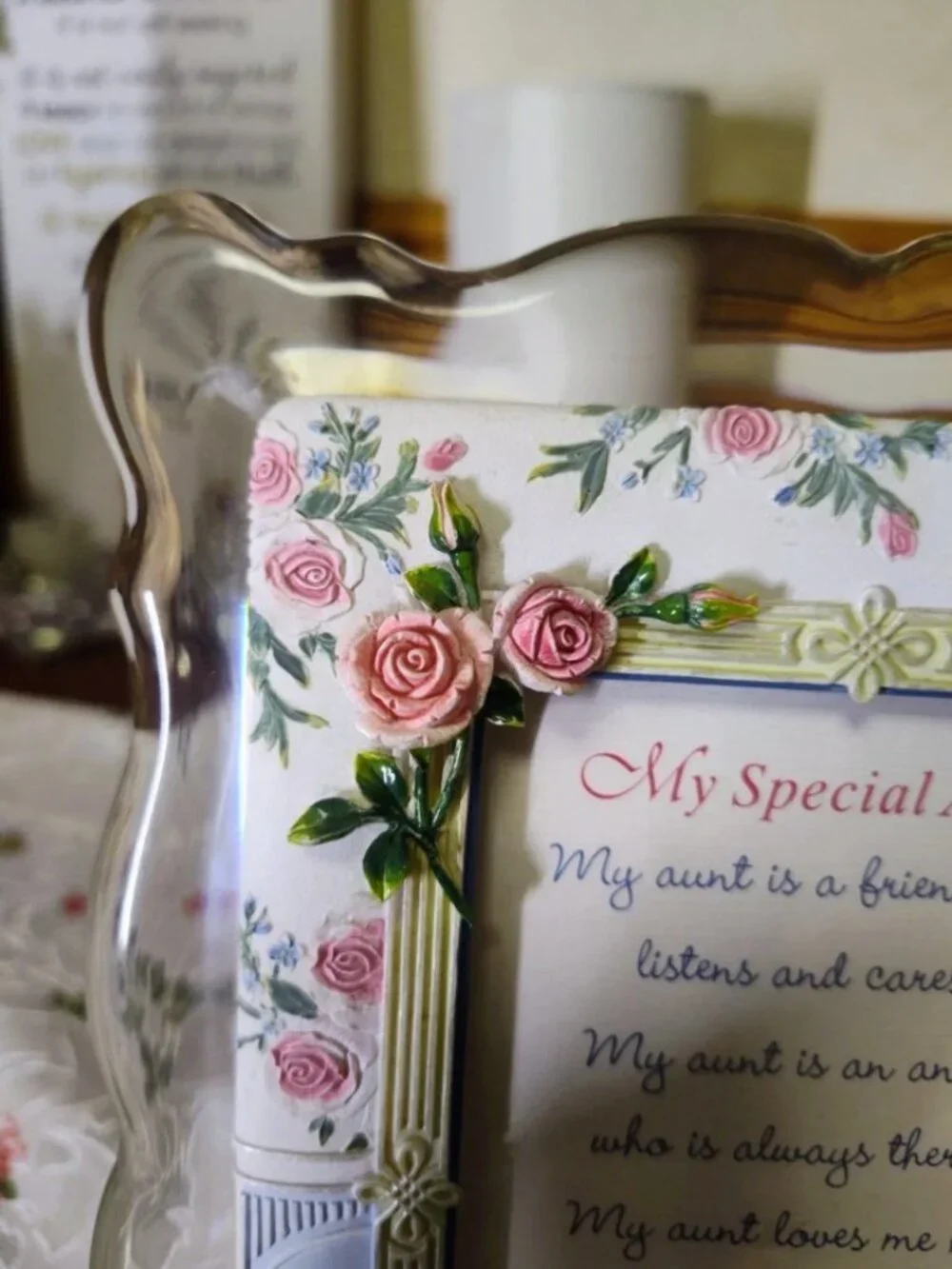 Vtg Musical My Special Aunt Picture Decor Frame Plays You are My Sunshine